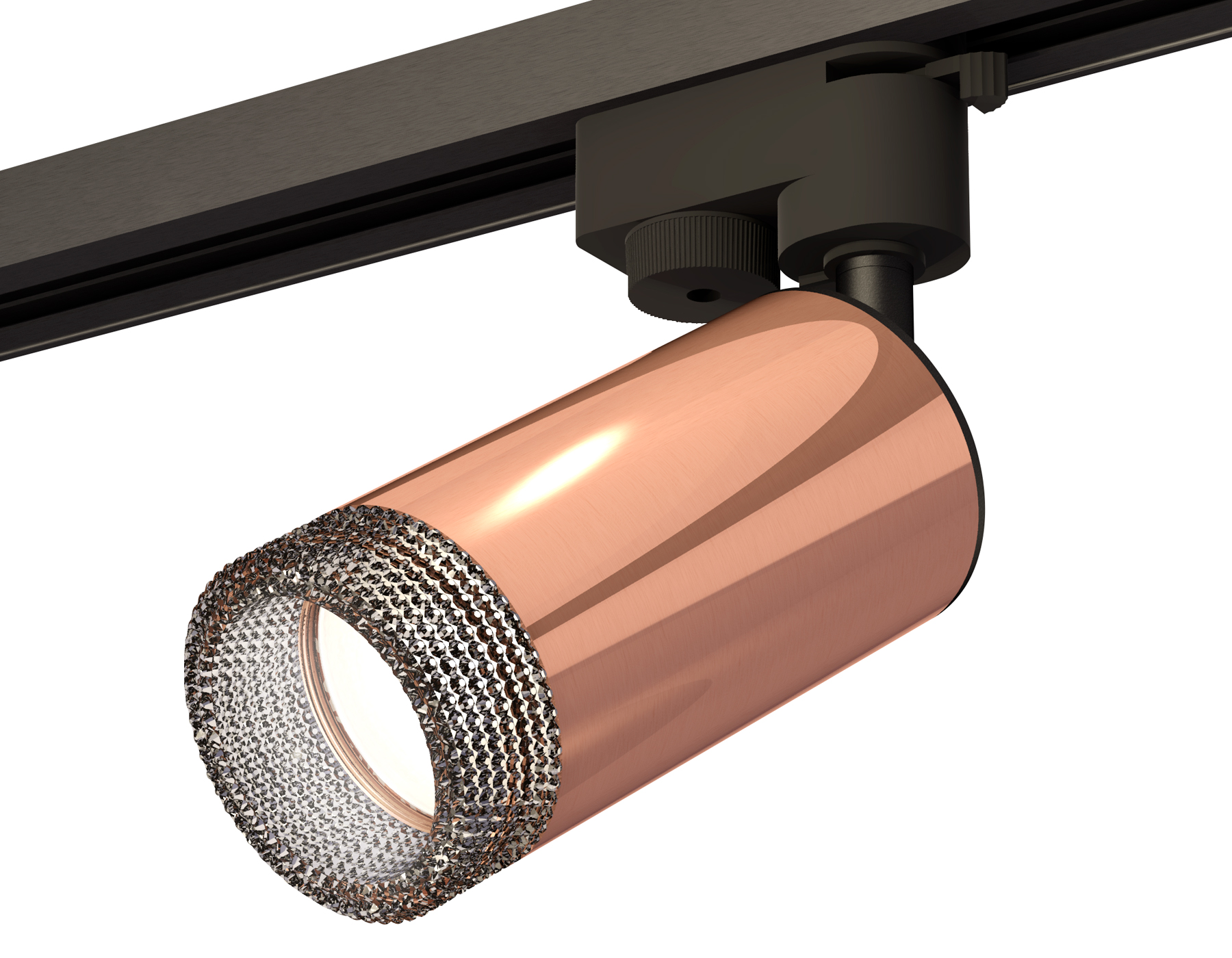 Трековый однофазный светильник XT6326011 PPG/SBK/BK золото розовое полированное/черный песок/тонированный MR16 GU5.3