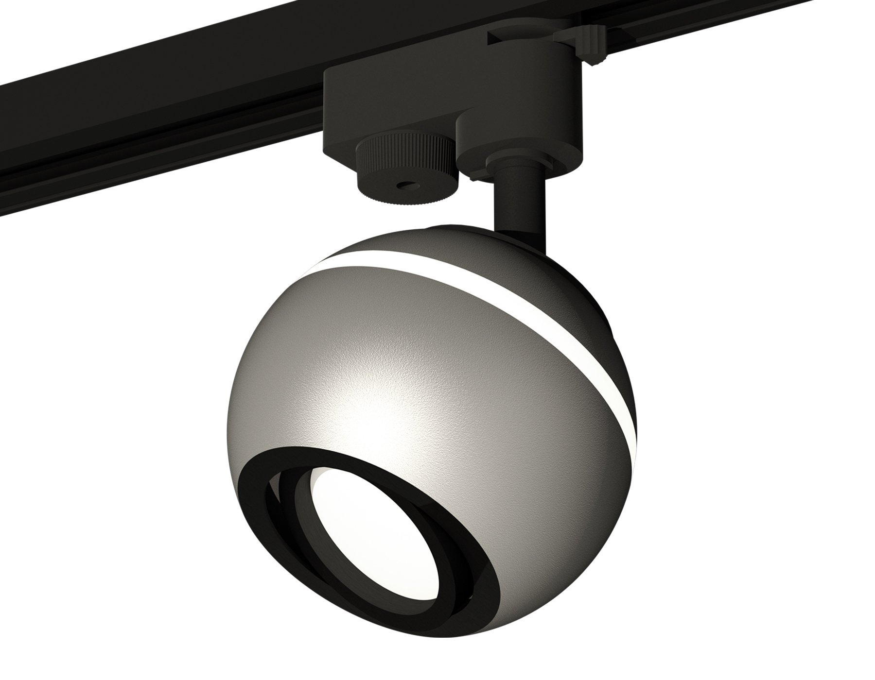 Комплект трекового светильника Ambrella XT1103001 SSL/PBK серебро песок/черный полированный MR16 GU5.3 LED 3W 4200K (A2521, C1103, N7002)