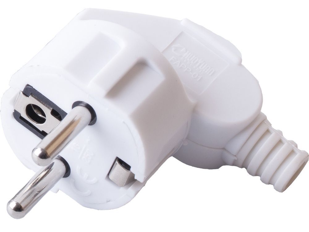 Вилка STEKKER PPG16-41-202 угловая с/з, пластик 250В, 16A, IP20, белая 32850