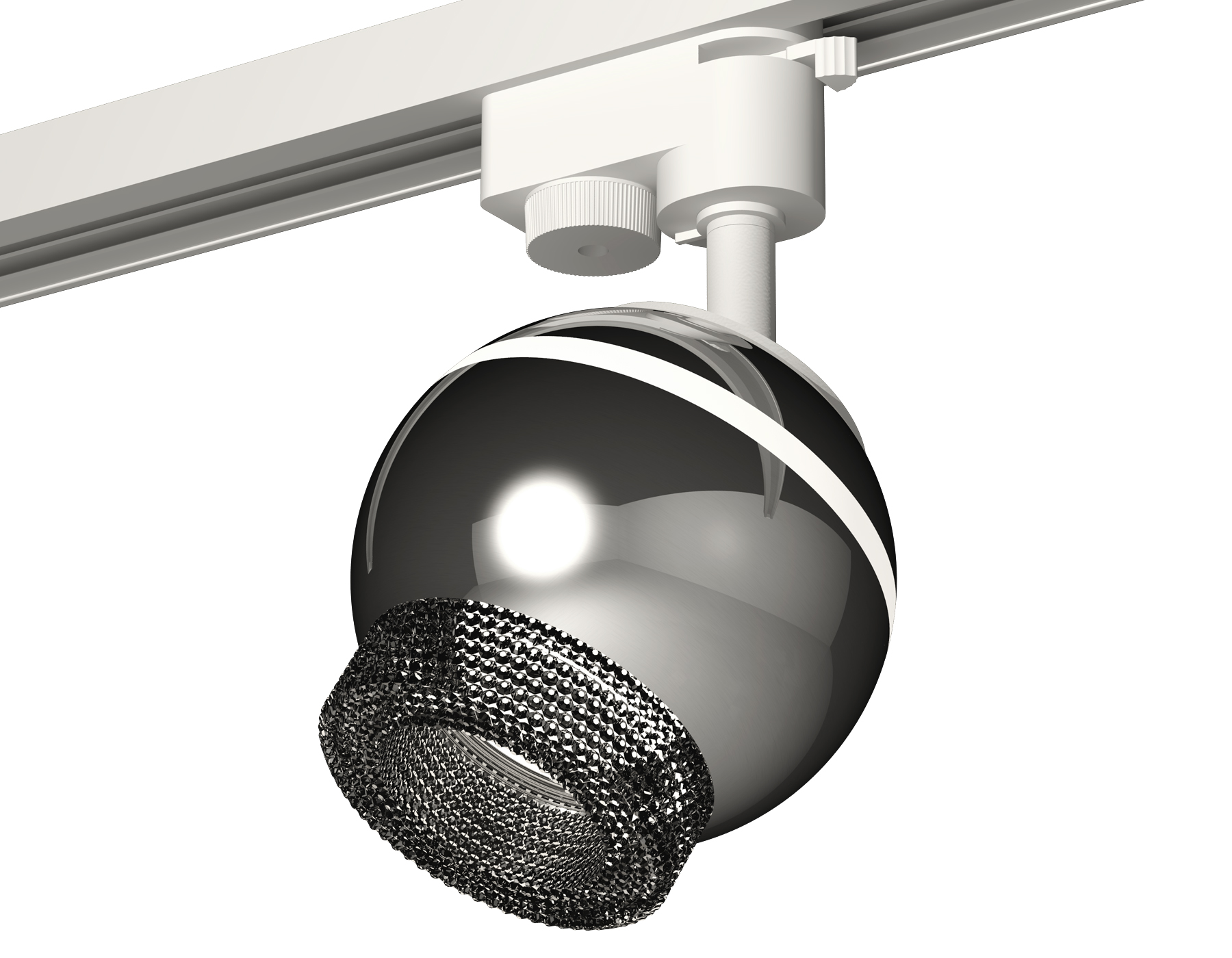 Комплект трекового светильника Ambrella XT1104002 PSL/BK серебро полированное/тонированный GU5.3 LED 3W 4200K (A2520, C1104, N7192)