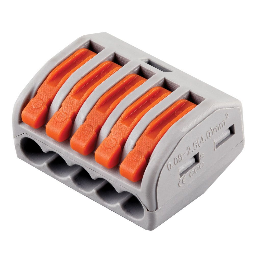 Cтроительно-монтажные клеммы 5-проводные STEKKER, LD222-415 (32398)