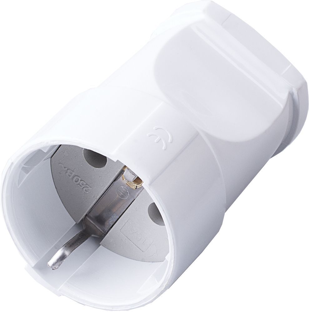 Розетка STEKKER PST16-40-200 переносная одноместная с/з, пластик 250В, 16А, IP20, белая 32853
