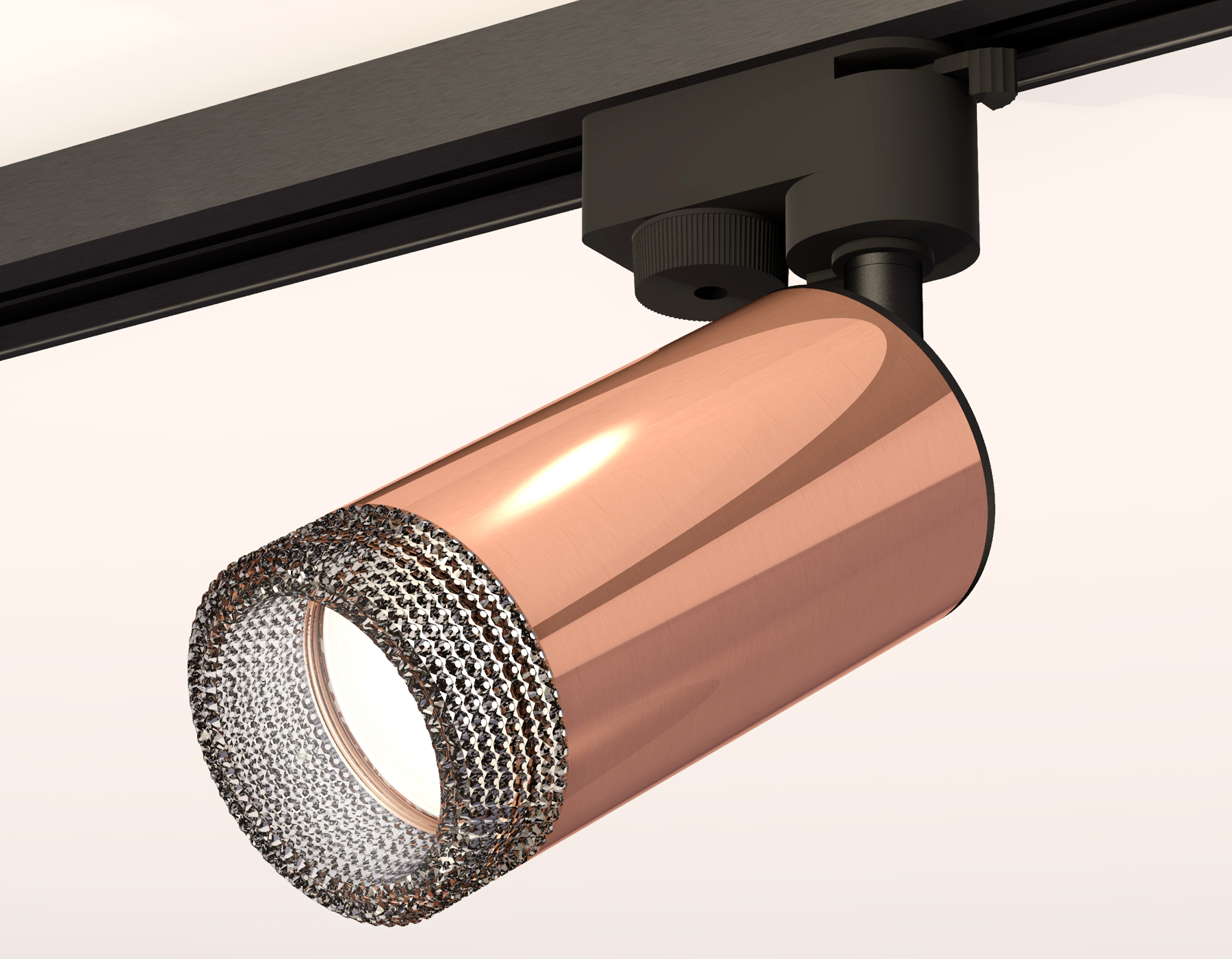 Трековый однофазный светильник XT6326011 PPG/SBK/BK золото розовое полированное/черный песок/тонированный MR16 GU5.3