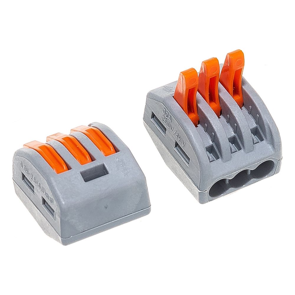 Cтроительно-монтажные клеммы 3-проводные STEKKER, LD222-413 (32397)