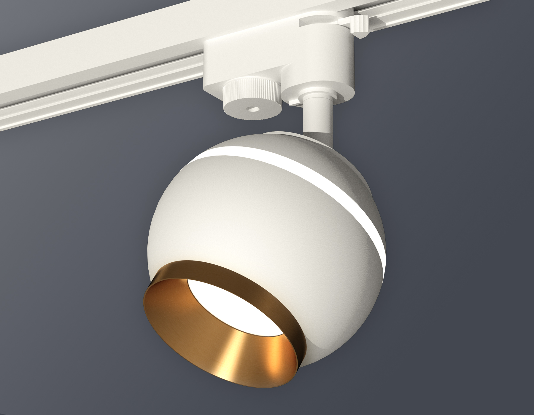 Комплект трекового светильника Ambrella XT1101023 SWH/PYG белый песок/золото желтое полированное GU5.3 LED 3W 4200K (A2520, C1101, N7034)