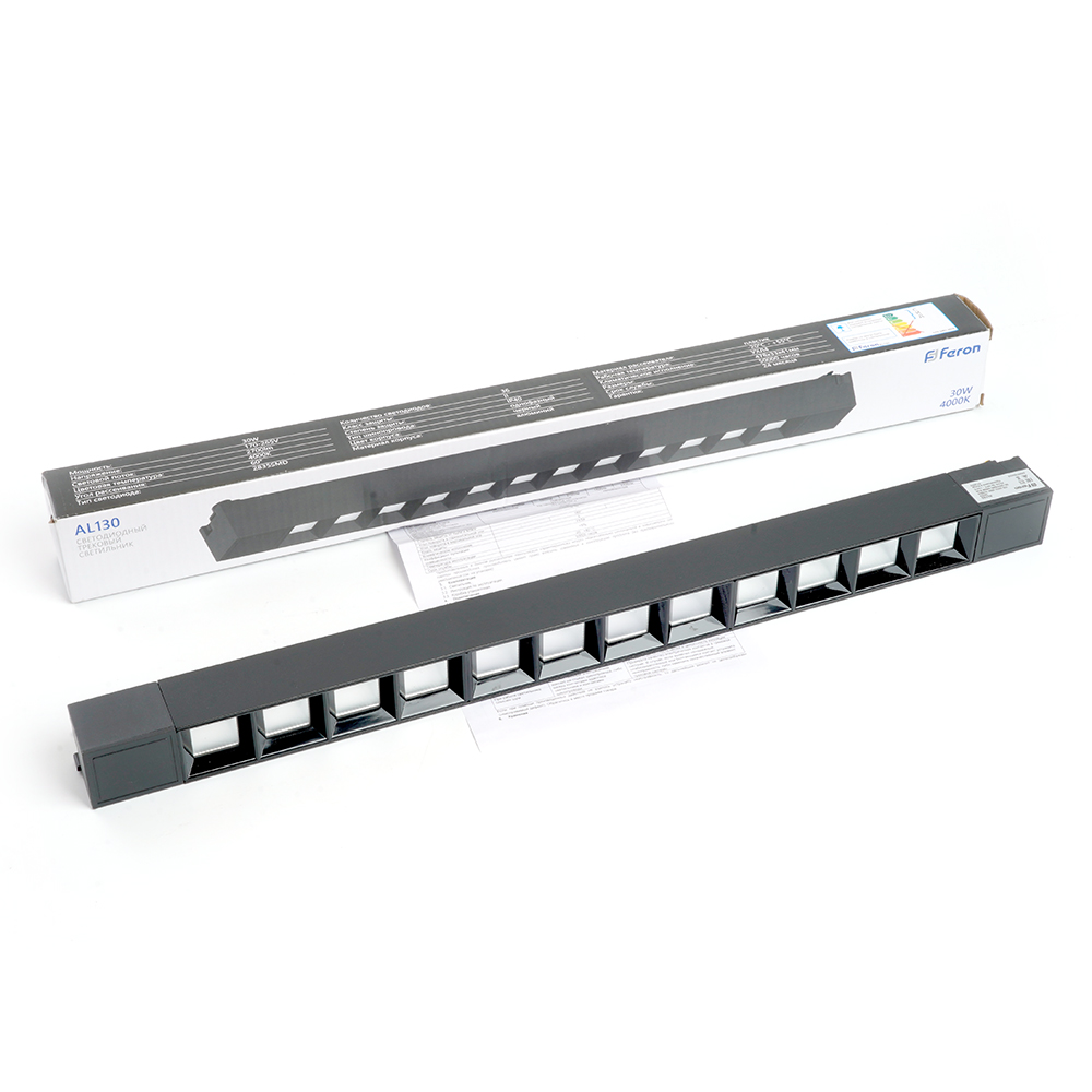 Светодиодный светильник Feron AL130 трековый однофазный на шинопровод 30W 4000K 60 градусов черный