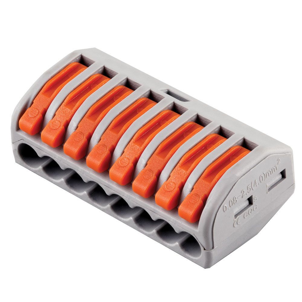 Cтроительно-монтажные клеммы 8-проводные STEKKER, LD222-418 (32399)