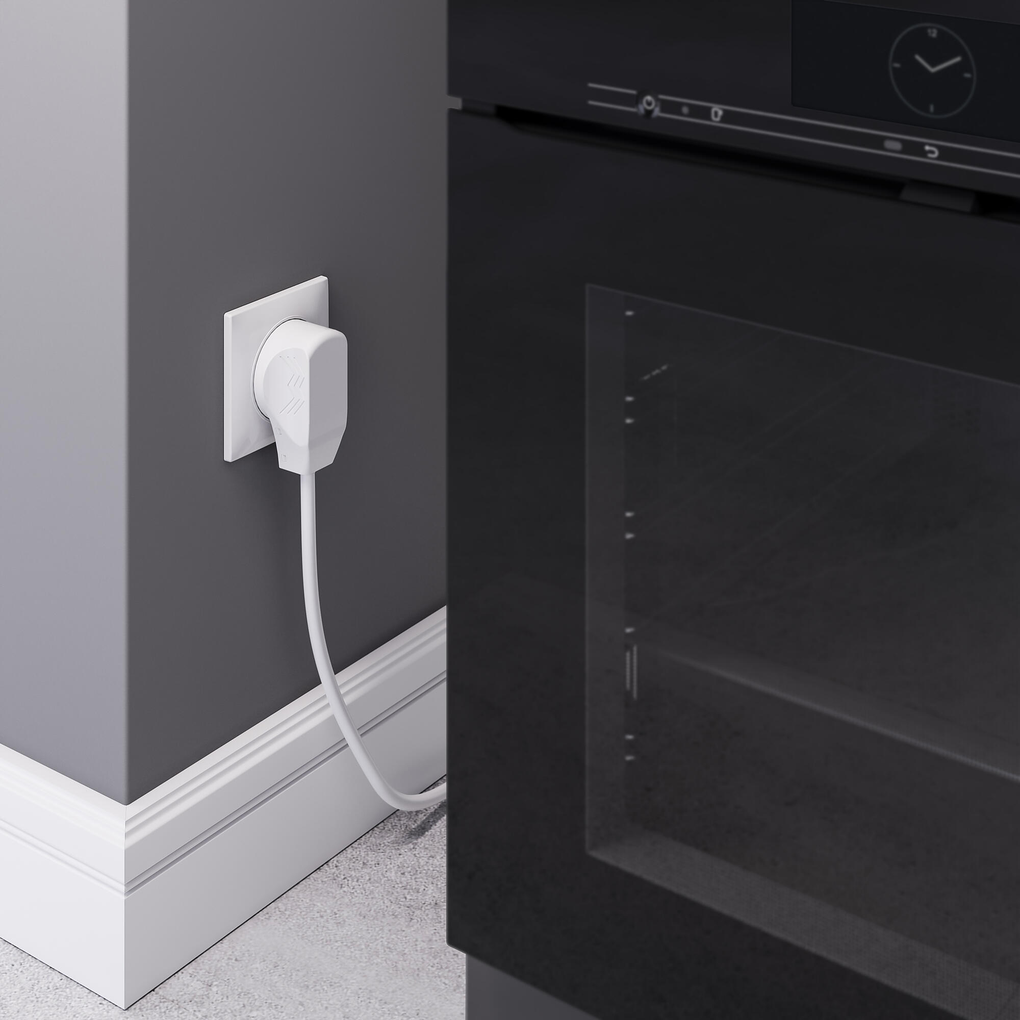 Комплект: розетка с вилкой для электроплиты 32А 250В, коробка в стену WERKEL (белый) W1189201