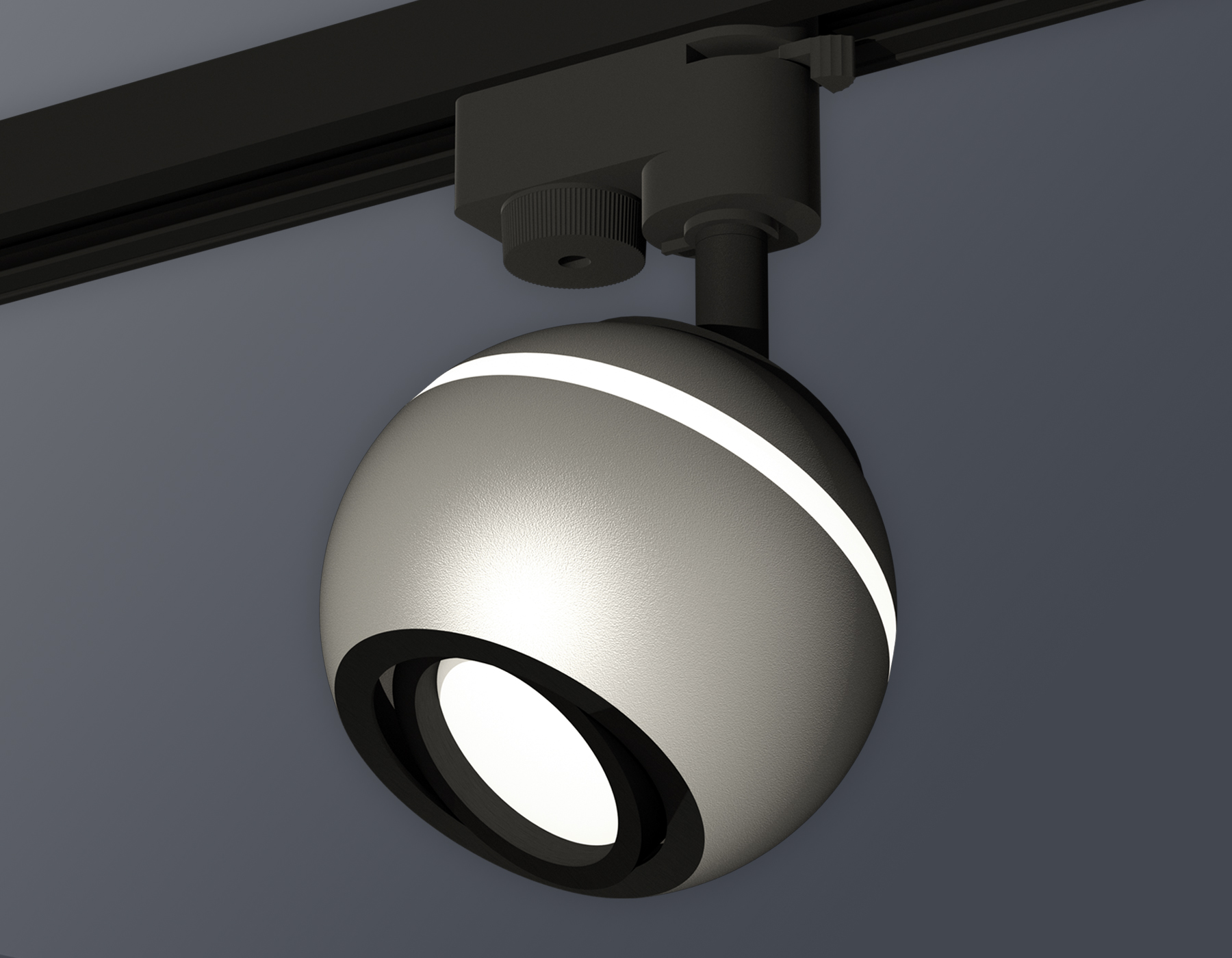 Комплект трекового светильника Ambrella XT1103001 SSL/PBK серебро песок/черный полированный MR16 GU5.3 LED 3W 4200K (A2521, C1103, N7002)